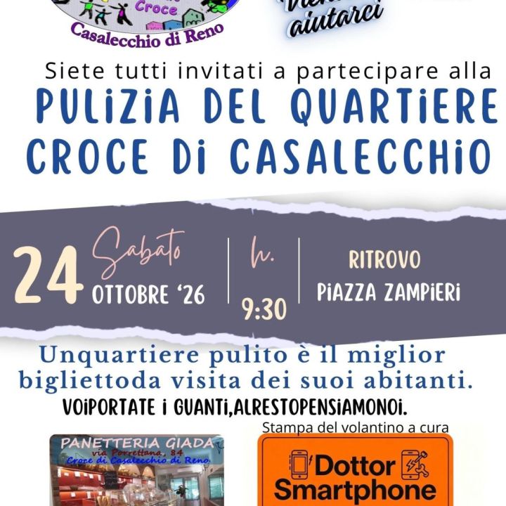 Pulizia del Quartiere Croce di Casalecchio