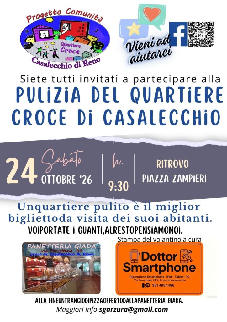 Pulizia del Quartiere Croce di Casalecchio